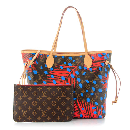 Louis Vuitton Monogram Jungle Dots Neo Neverfull MM Coquelicot Denim 1 of 8