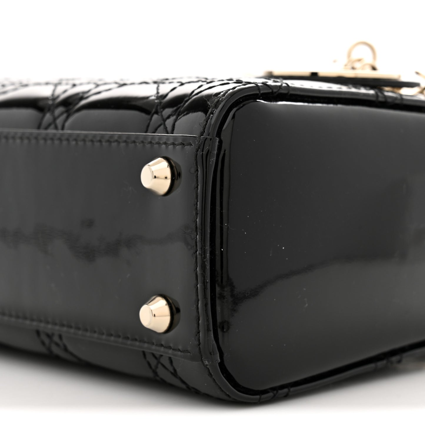 Patent Cannage Mini Lady Dior Black