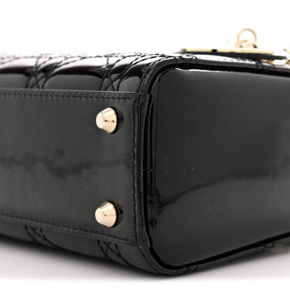 Christian Dior Patent Cannage Mini Lady Dior Black 10 of 11