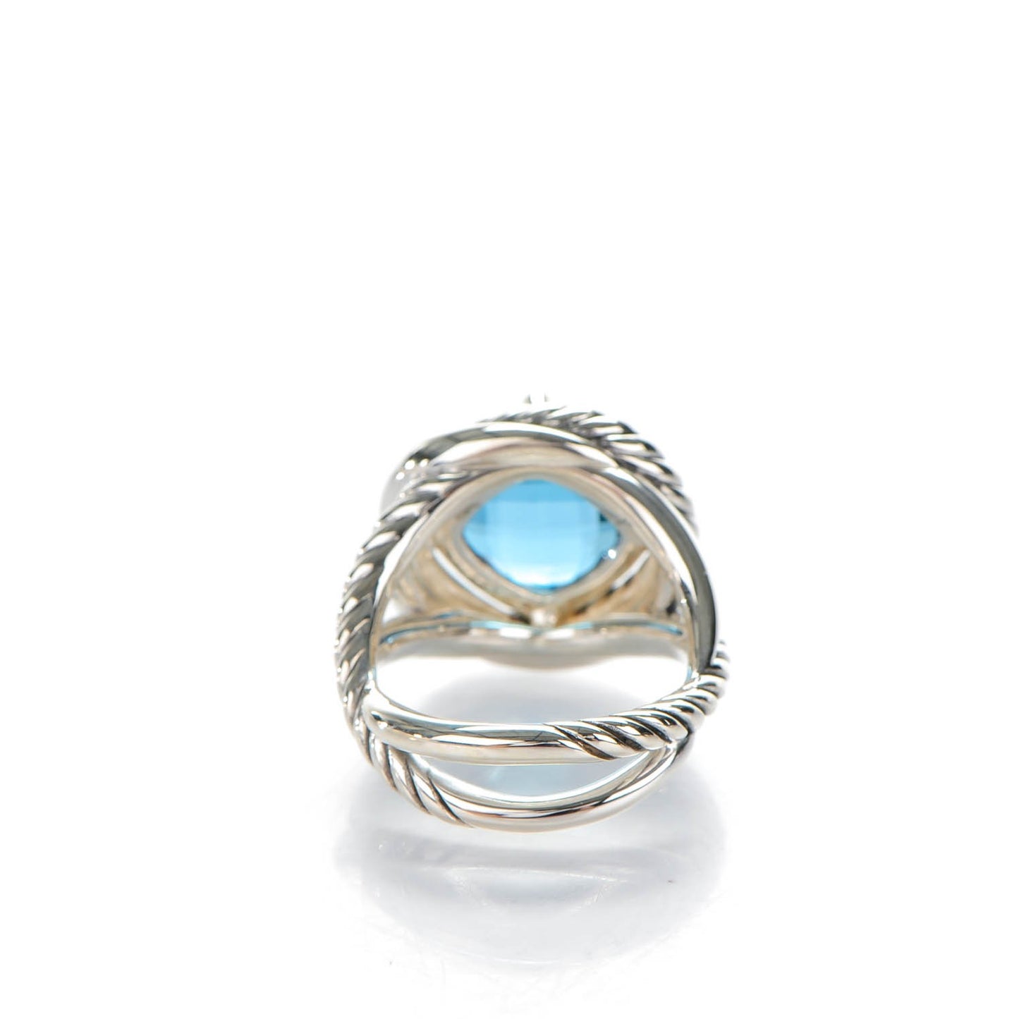 Sterling Silver Blue Topaz 11mm Infinity Ring 52 6