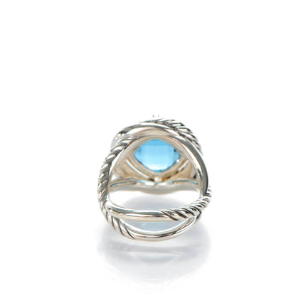 David Yurman Sterling Silver Blue Topaz 11mm Infinity Ring 52 6 3 of 4