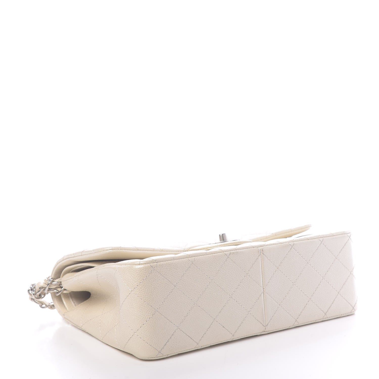 Chanel Pearly Caviar Quilted Jumbo Double Flap Dark White 4 of 10