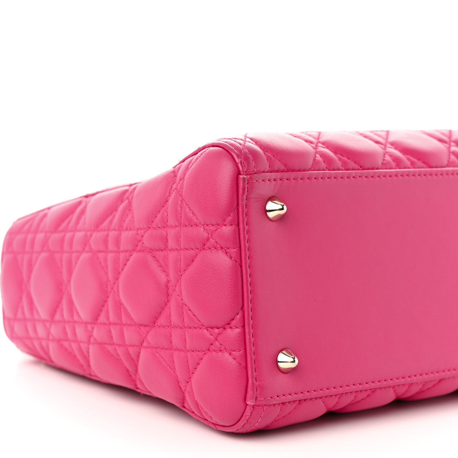 Christian Dior Lambskin Cannage Medium Lady Dior Fuchsia 9 of 11