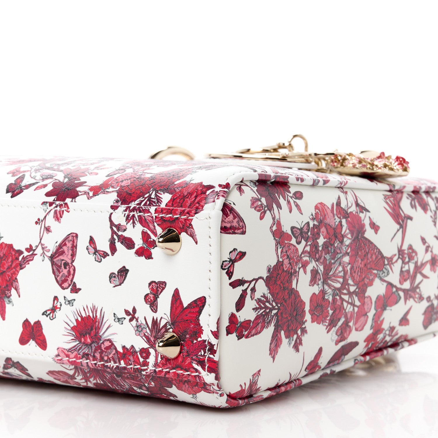 Christian Dior Calfskin Le Coeur Des Papillons Small My ABCDior Lady Dior White Multicolor 10 of 10