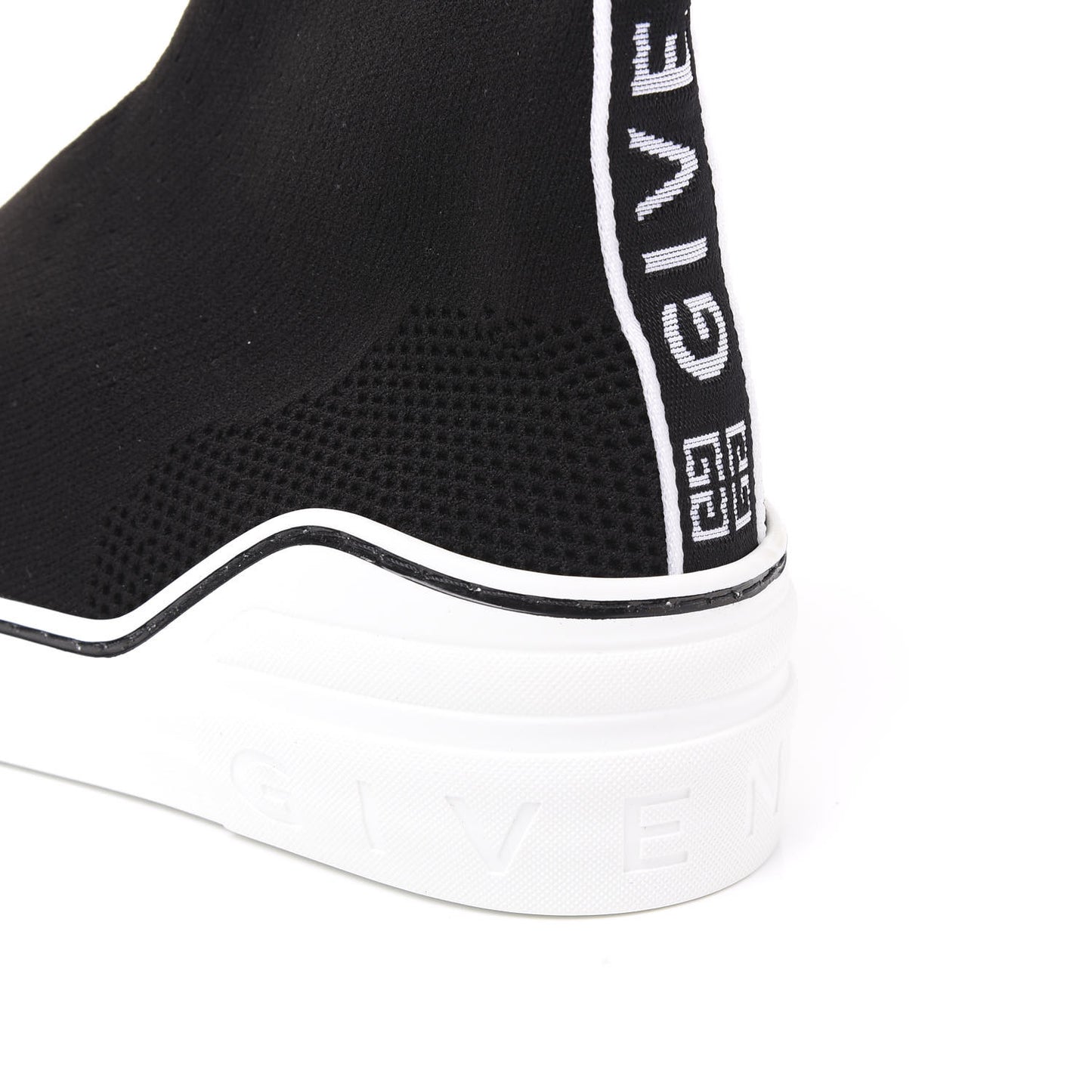 Technical Canvas Knit Mens George V Sock Sneakers 42 Black