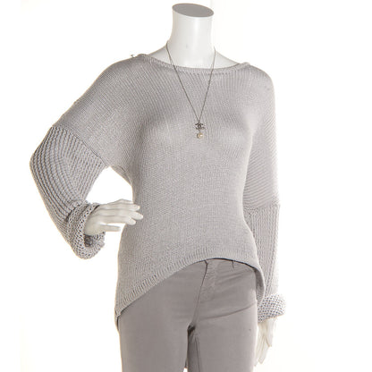 Chanel Clover CC Pearl Drop Necklace Silver 2 of 6