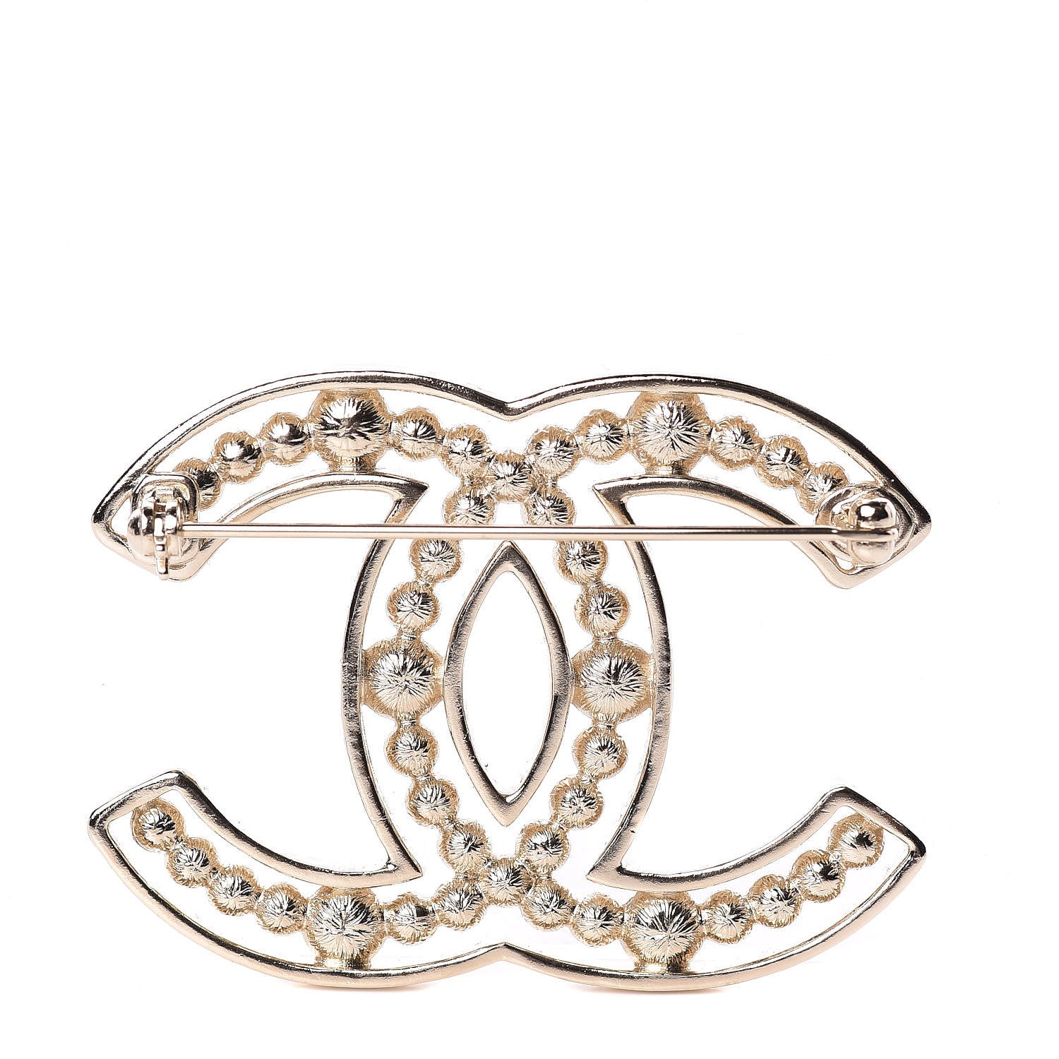 Chanel Pearl Crystal Sparkling Pearls CC Brooch Gold 3 of 5