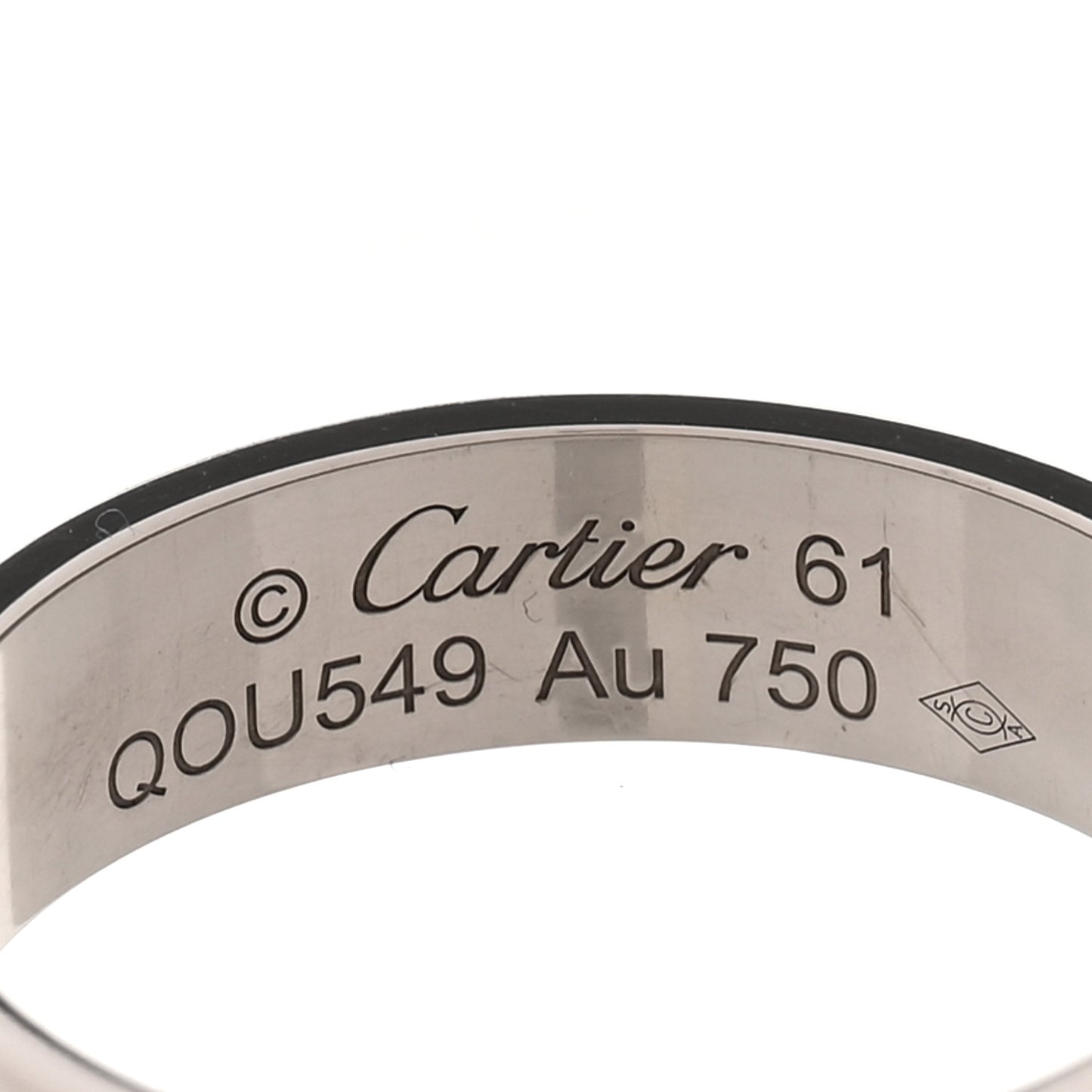 18K White Gold 5.5mm LOVE Ring 61 9.5