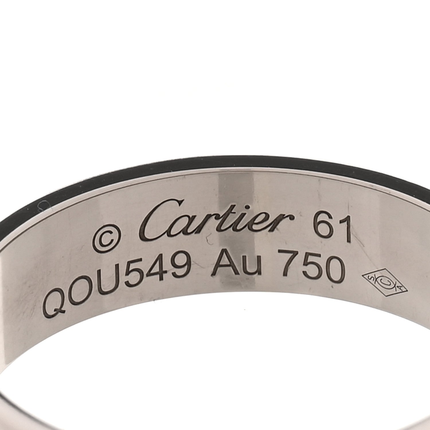 Cartier 18K White Gold 5.5mm LOVE Ring 61 9.5 4 of 5
