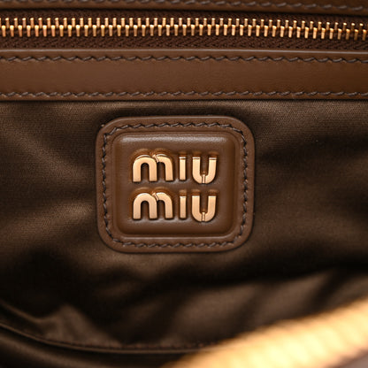 Miu Miu Calfskin Large Arcadie Top Handle Bag Tundra 6 of 9