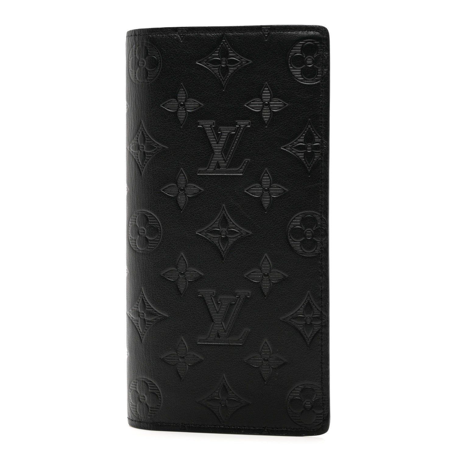 Louis Vuitton Calfskin Monogram Shadow Brazza Wallet Black 1 of 6