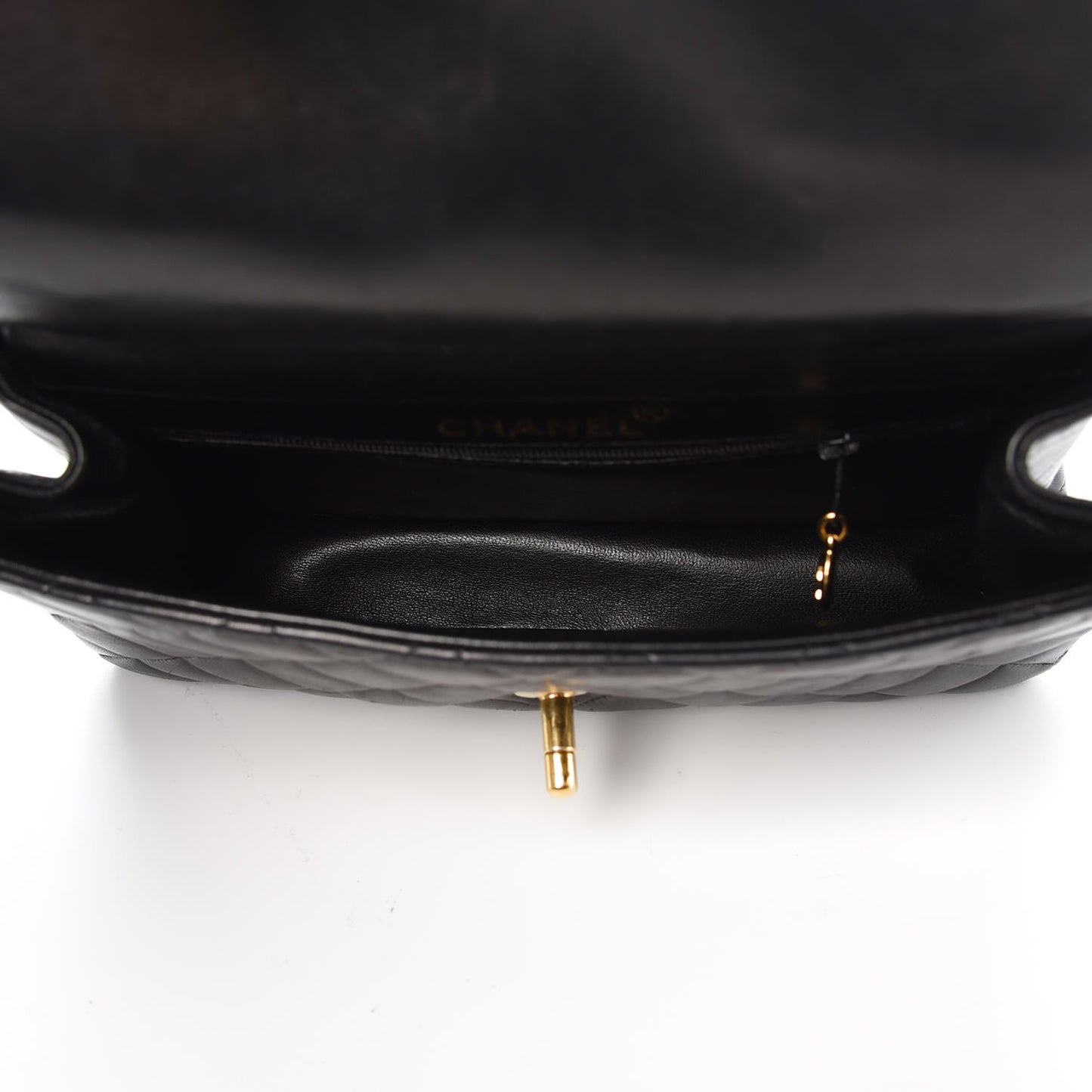 Lambskin Quilted Small Double Sided Flap Black
