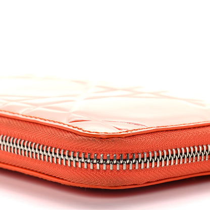 Christian Dior Patent Cannage Zip Around Wallet Orange 11 of 20