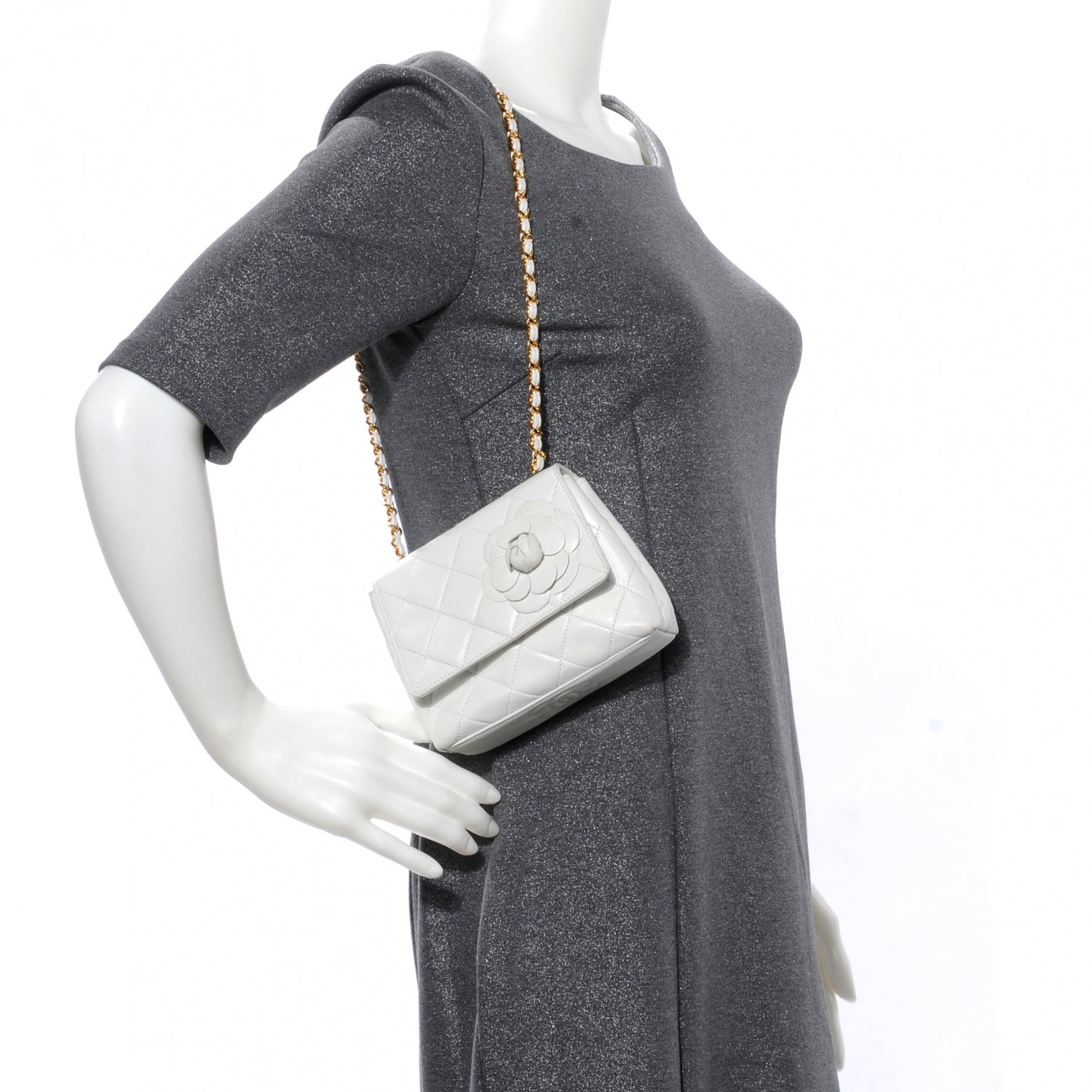 Chanel Lambskin Camellia Mini Flap White 2 of 8