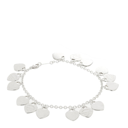 Tiffany Sterling Silver Mini Return to Tiffany Multi Heart Charm Bracelet 1 of 4