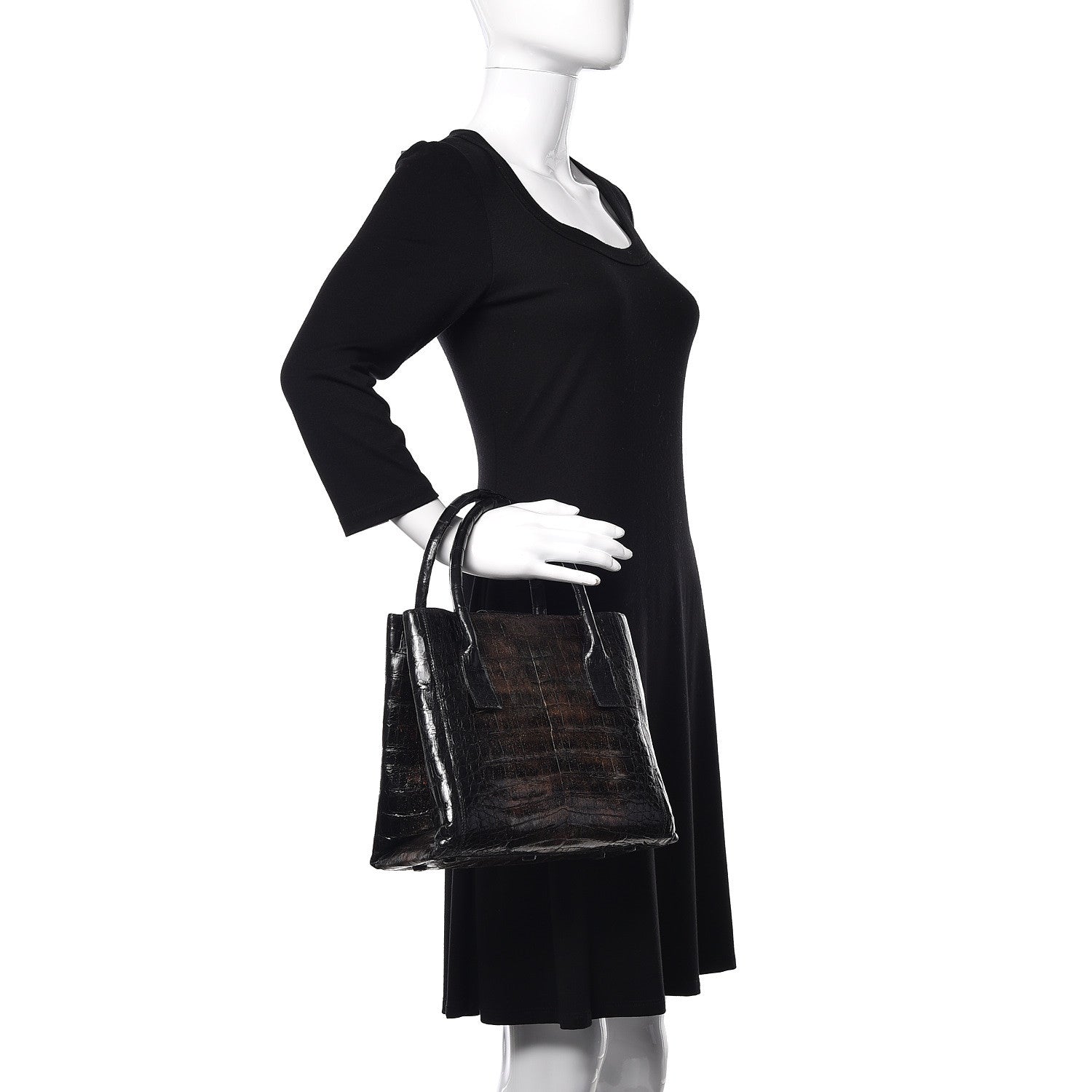 Nancy Gonzalez Metallic Crocodile Tote Black Bronze 2 of 8