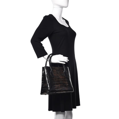 Nancy Gonzalez Metallic Crocodile Tote Black Bronze 2 of 8