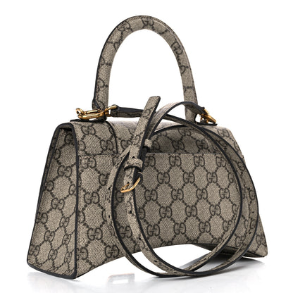 Balenciaga X GUCCI GG Supreme Monogram Small Hourglass Top Handle Bag Beige Ebony 3 of 10