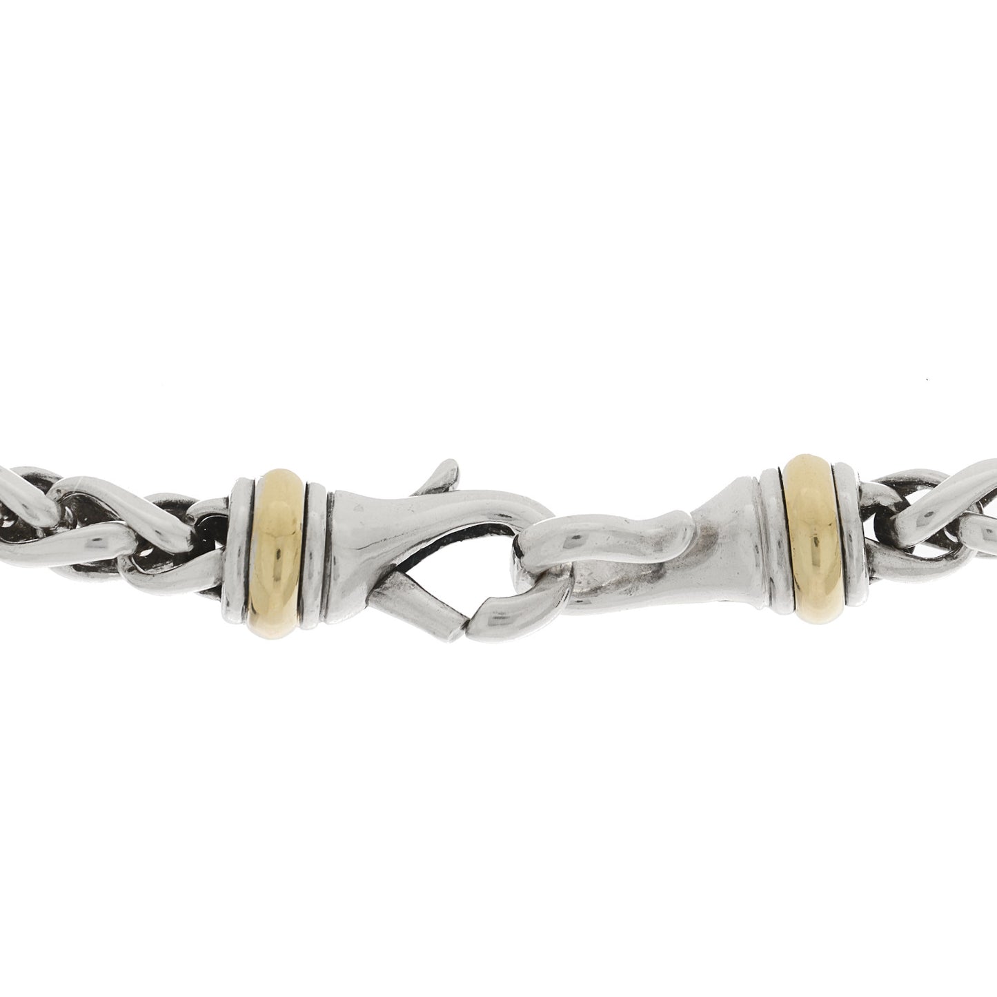 Sterling Silver 14K Yellow Gold 6mm Wheat Chain Necklace