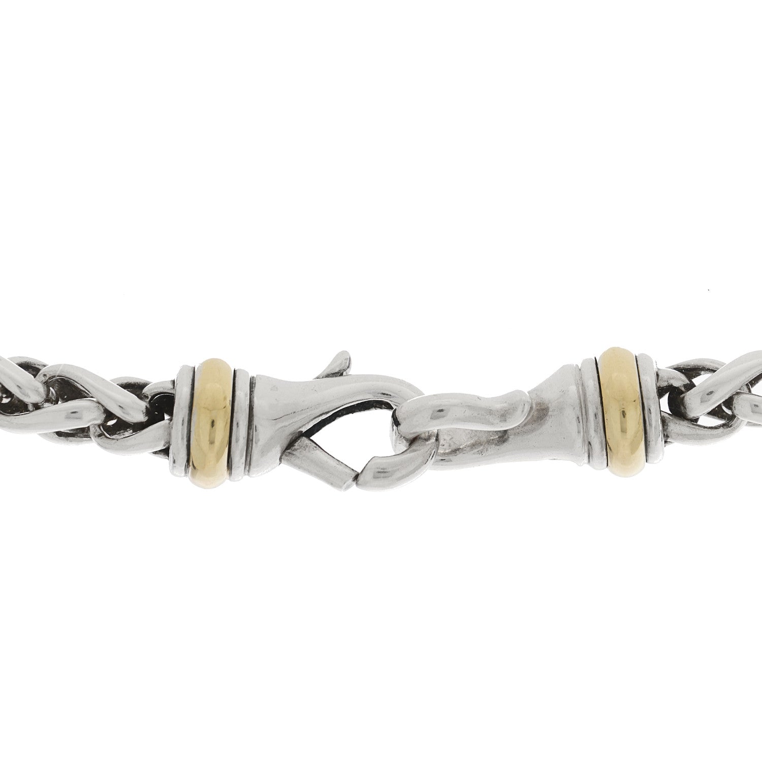 David Yurman Sterling Silver 14K Yellow Gold 6mm Wheat Chain Necklace 4 of 5
