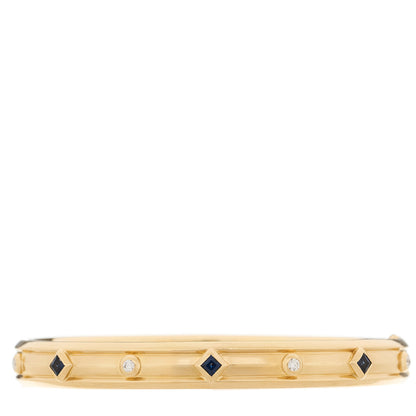 David Yurman 18K Yellow Gold Diamond Blue Sapphire Modern Renaissance Bracelet 1 of 3