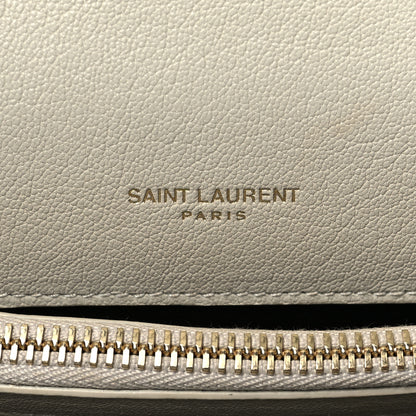 Saint Laurent Sheepskin Matelasse Chevron Monogram Medium College Bag Dove White 6 of 9
