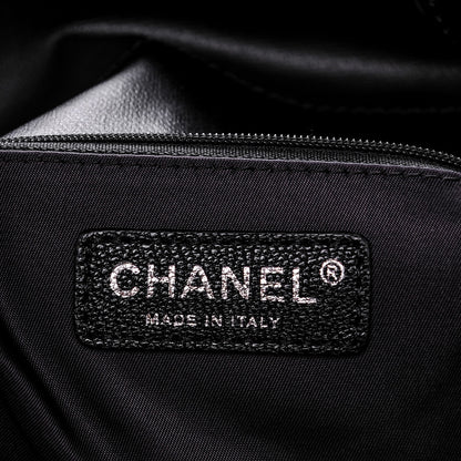 Chanel Coated Canvas Quilted Large Paris Biarritz Tote Black 7 of 7