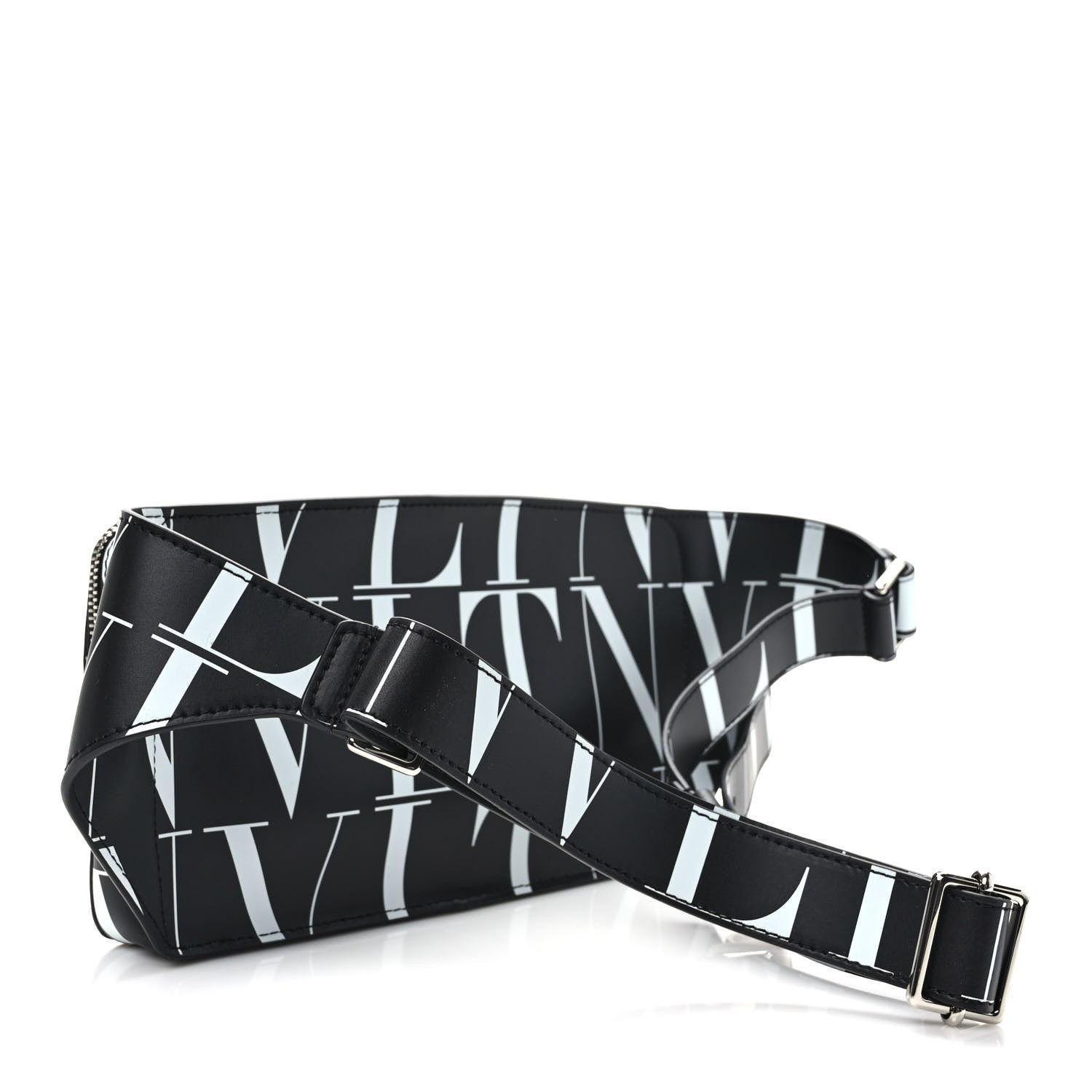 Valentino Garavani Calfskin Mens VLTN Belt Bag Black White 3 of 8