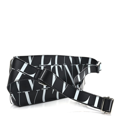 Valentino Garavani Calfskin Mens VLTN Belt Bag Black White 3 of 8