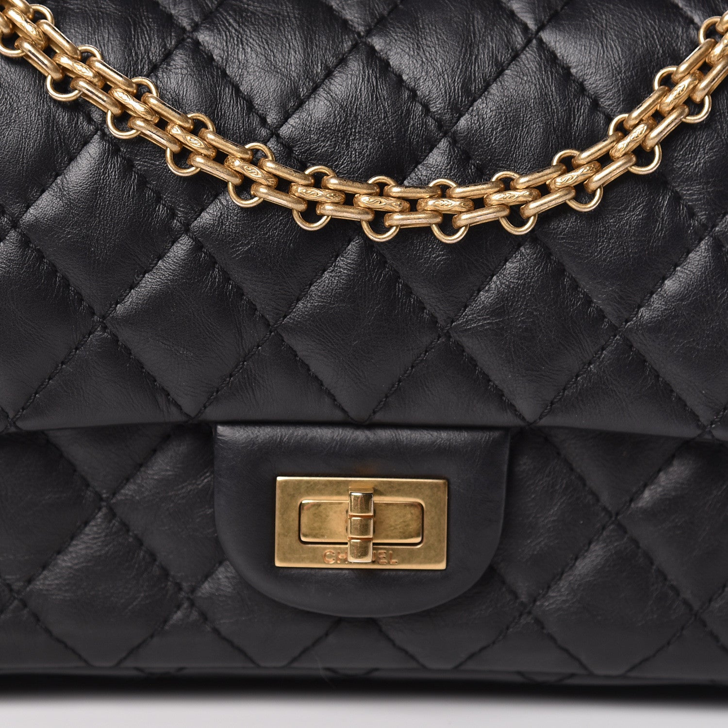 Chanel Aged Calfskin Quilted 2.55 Reissue 225 Flap Black 9 of 12
