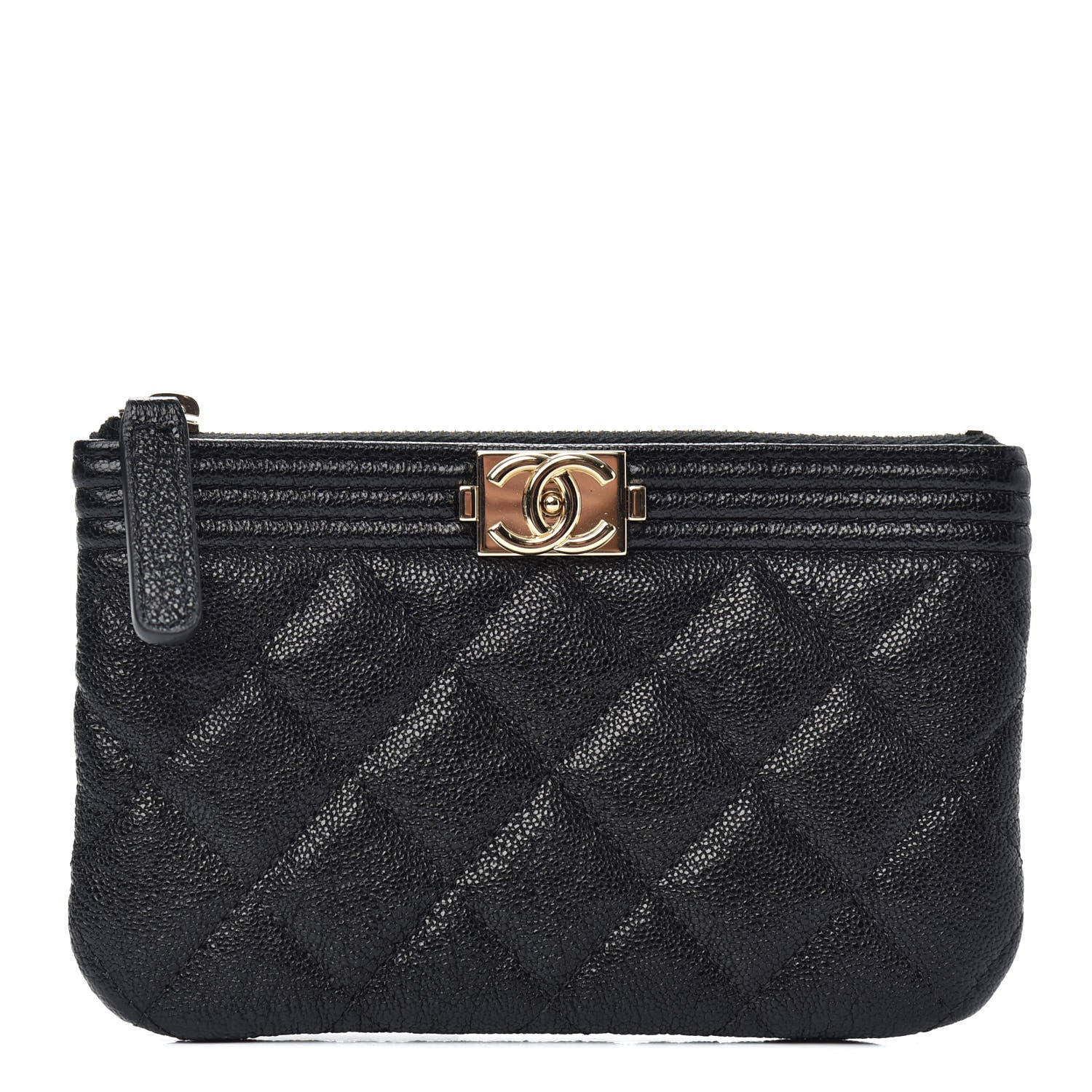 Chanel Caviar Quilted Zipped Boy Pouch Black 1 of 7