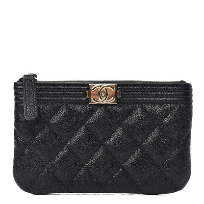 Chanel Caviar Quilted Zipped Boy Pouch Black 1 of 7