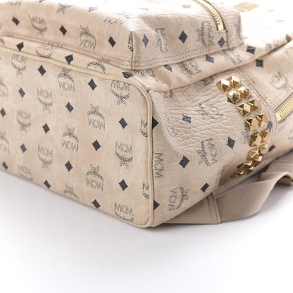 MCM Visetos Small Side Stud Stark Backpack Beige 6 of 8