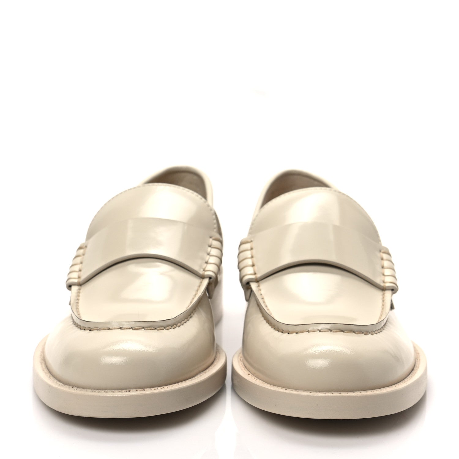 Chanel Shiny Calfskin Loafers 38 Beige 2 of 9