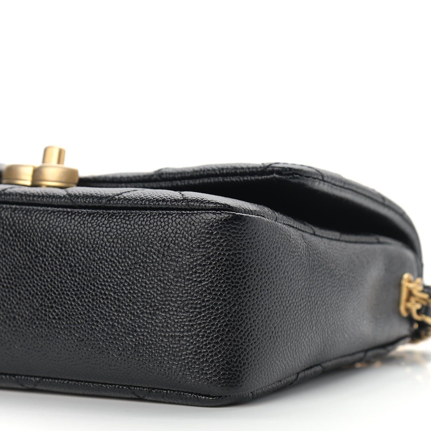 Chanel Shiny Caviar Quilted Small Chain Melody Flap Black 10 of 10