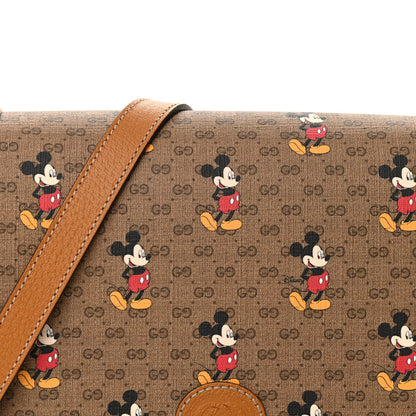 Gucci X DISNEY Mini Vintage GG Supreme Monogram Mickey Mouse Small Flap Messenger Bag Beige Vintage Sun Oil 8 of 10