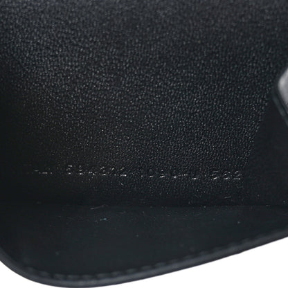 Balenciaga Calfskin Cash Scribble Logo Mini Wallet Black White 7 of 8