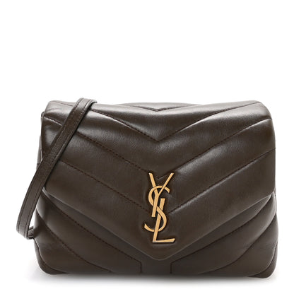 Saint Laurent Calfskin Y Quilted Monogram Toy Loulou Crossbody Bag Soil Brown 1 of 12