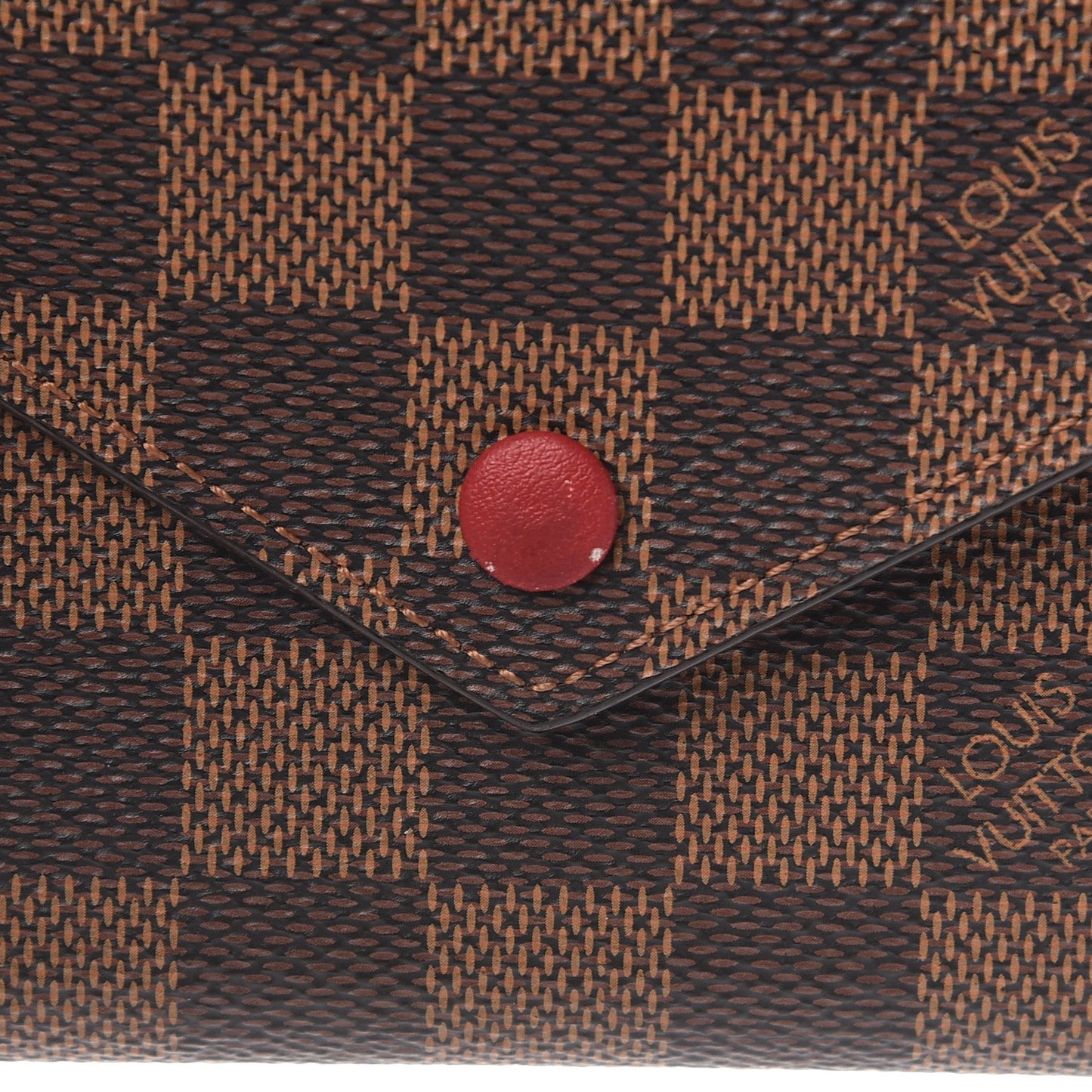Damier Ebene Victorine Wallet Red