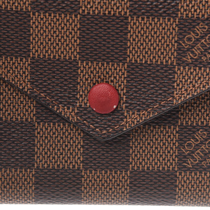 Louis Vuitton Damier Ebene Victorine Wallet Red 9 of 10