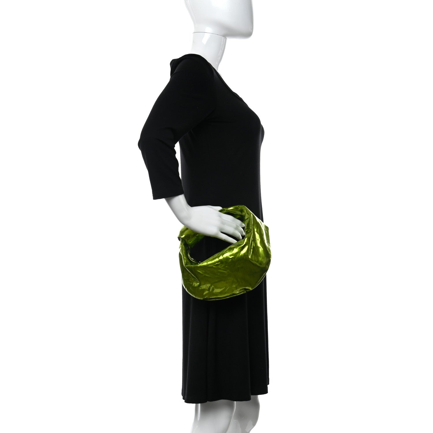 Bottega Veneta Metallic Crushed Calfskin Mini Jodie Chlorophyll 2 of 9
