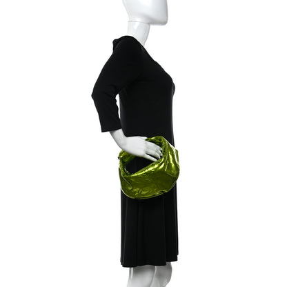 Bottega Veneta Metallic Crushed Calfskin Mini Jodie Chlorophyll 2 of 9