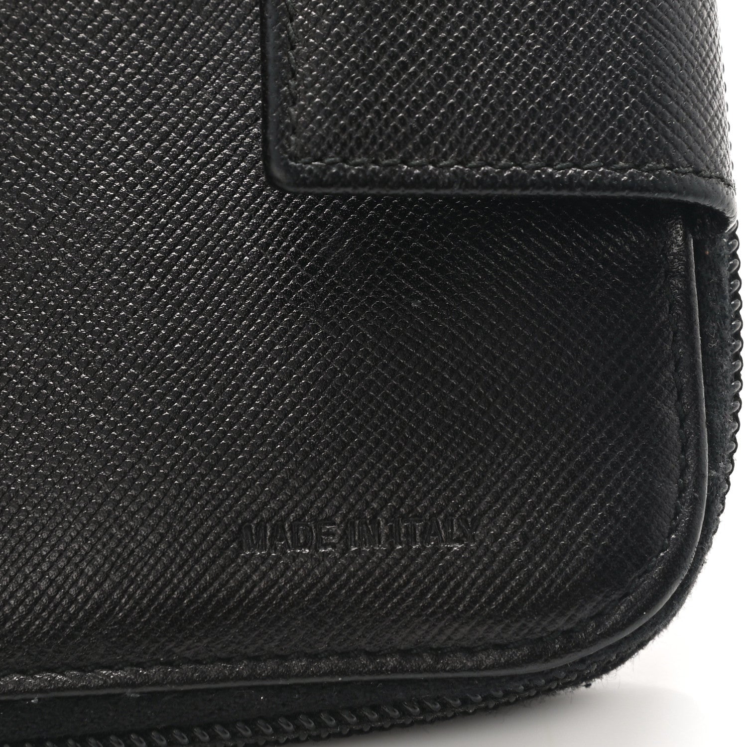 Prada Saffiano Metal Compact Zip Around Wallet Black 8 of 9