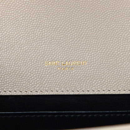 Saint Laurent Grain De Poudre Small Monogram Kate Satchel Sea Salt 9 of 10