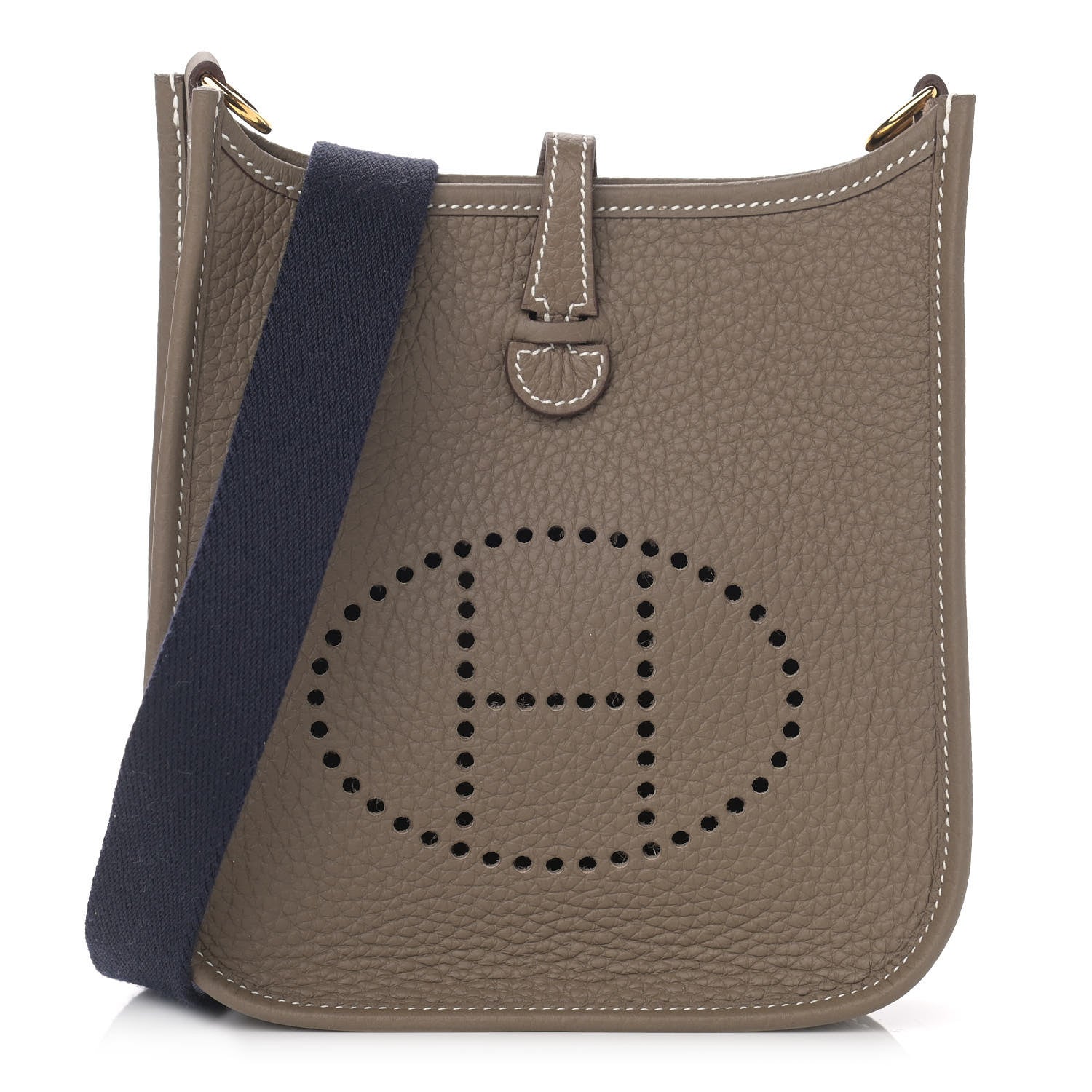 Hermes Taurillon Clemence Amazone Evelyne TPM Etoupe Bleu Indigo 1 of 11