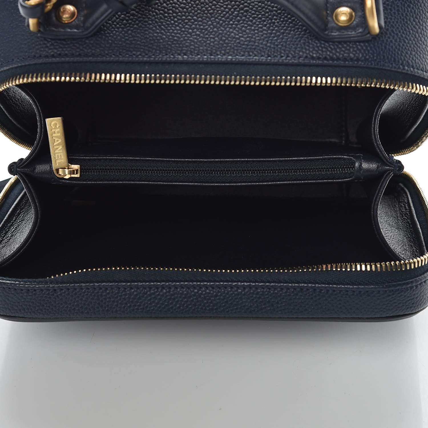 Chanel Caviar Quilted Medium CC Filigree Vanity Case Navy 5 of 10