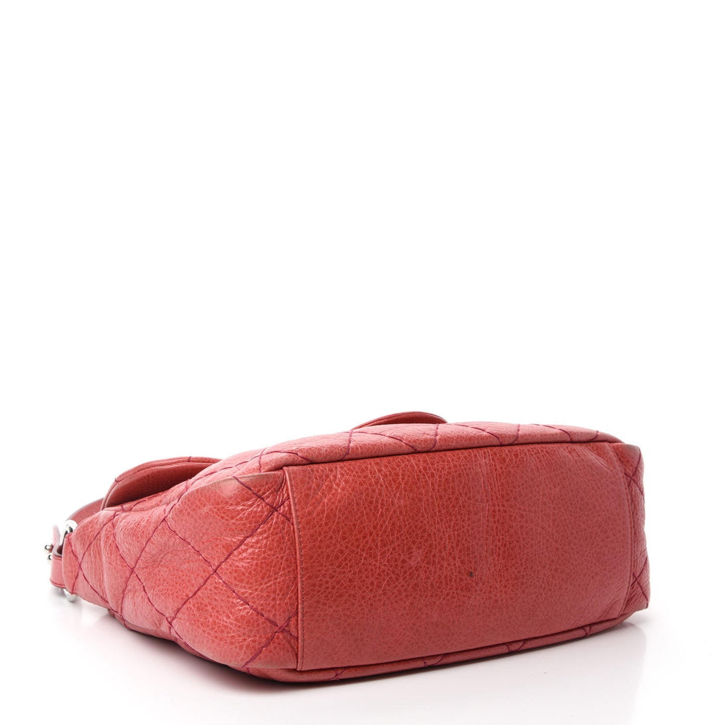 Glazed Calfskin Stitched On The Road Flap Pink
