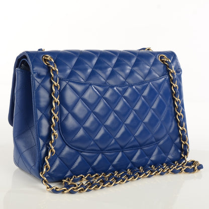 Chanel Lambskin Quilted Jumbo Double Flap Dark Blue 3 of 8