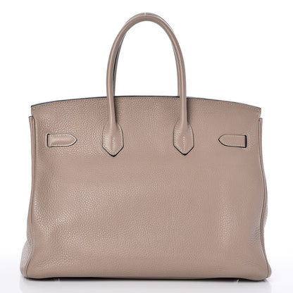 Hermes Taurillon Clemence Birkin 35 Gris Tourterelle 4 of 36