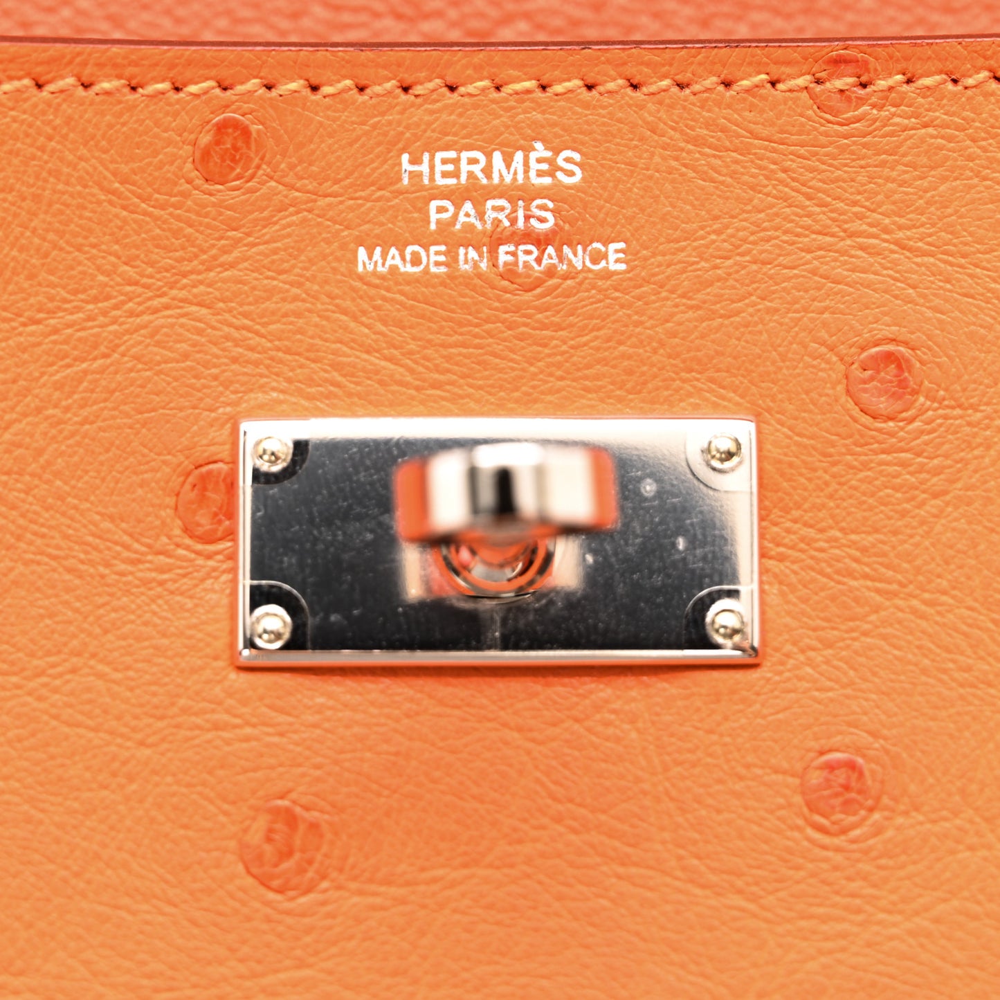 Ostrich Kelly Longue Wallet Orange